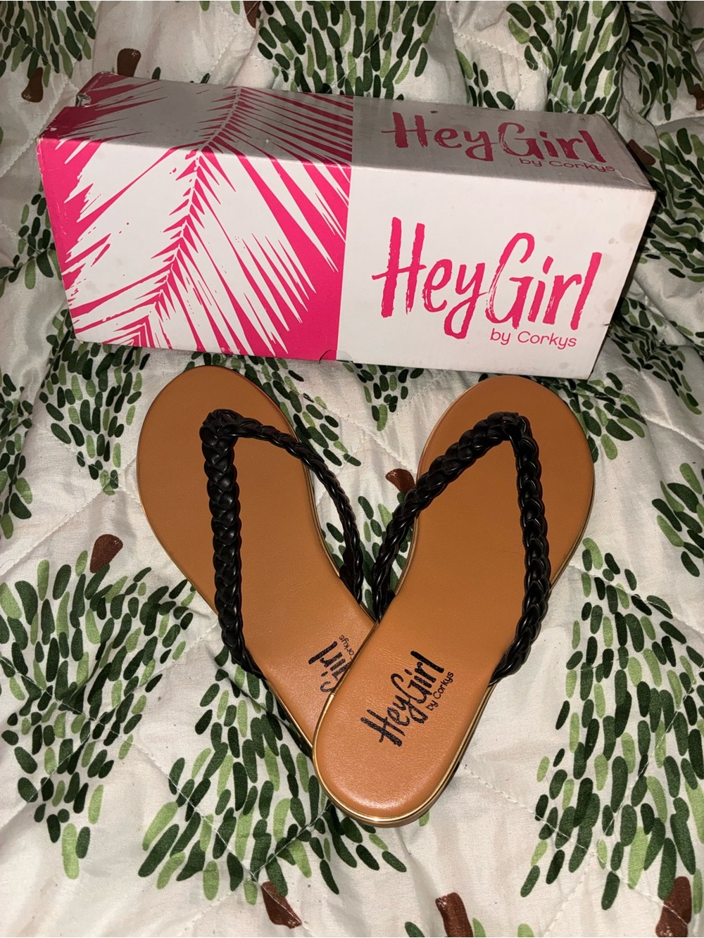 Hey Girl by Corkys Black Braided Pigtail Sandal